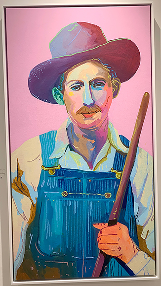 Pink Cowboy by John Holcomb of Topeka, Kansas, was $4250 from Rebecca Hossack Art Gallery, London. The artist “goes through newspaper archives and takes black-and-white photos and reinvigorates them in a contemporary way,” explained the gallerist. Holcomb concentrates on American pastoralism, she noted.